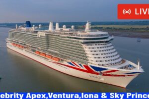 SHIPS TV - Celebrity Apex,Ventura,Iona & Sky Princess Departing the Port of Southampton (LIVE)