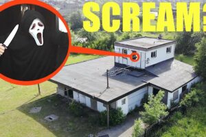 (scary) you won't believe what my drone caught on camera at the Scream House (We saw Ghost Face)