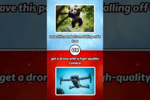 Would you rather | save this panda or get a drone camera #wouldyourather #shorts #quiz #fyp