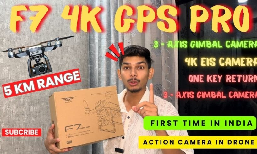 F7 Sjrc 4k Gps Drone with 3 Axis Gimbal Gopro🔥| First Time in India |Display In Remote | One Key RTH