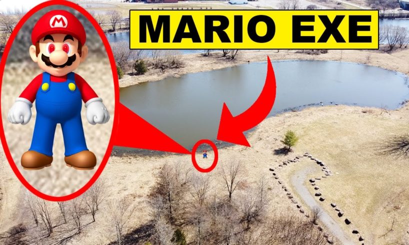 DRONE CATCHES MARIO.EXE ON CAMERA! | MARIO CAUGHT ON DRONE AT AN ABANDONED FIELD! (OMG)