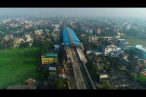 DRONE CAMERA TOP VIEW JOKA  MAJERHAT METRO CORRIDOR