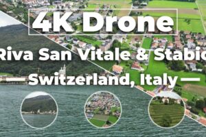 Tour of Switzerland with 4k Drone camera. Riva San Vitale, Stabio & lake lugano/ lago di lugano