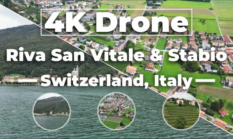 Tour of Switzerland with 4k Drone camera. Riva San Vitale, Stabio & lake lugano/ lago di lugano