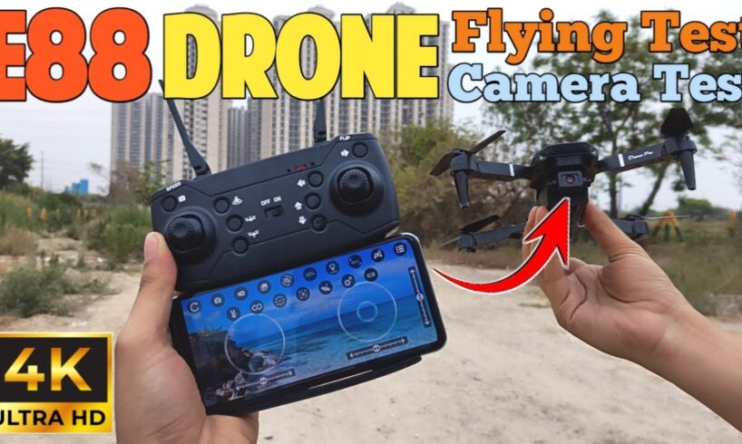 E88 Camera Drone Unboxing, Flying,Review & Camera Test