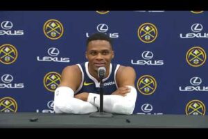 Russell Westbrook first look in Denver uniform & reacts to signing with Nuggets