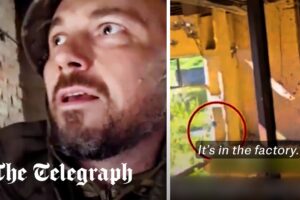 Moment Russian films himself being hunted by Ukrainian drone