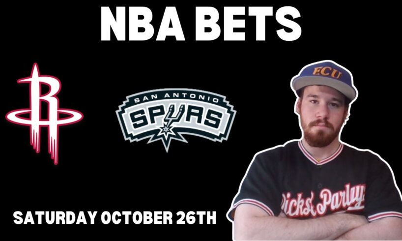 NBA Free Pick For October 26th, 2024 - Houston Rockets @ San Antonio Spurs | Earle Sports Bets