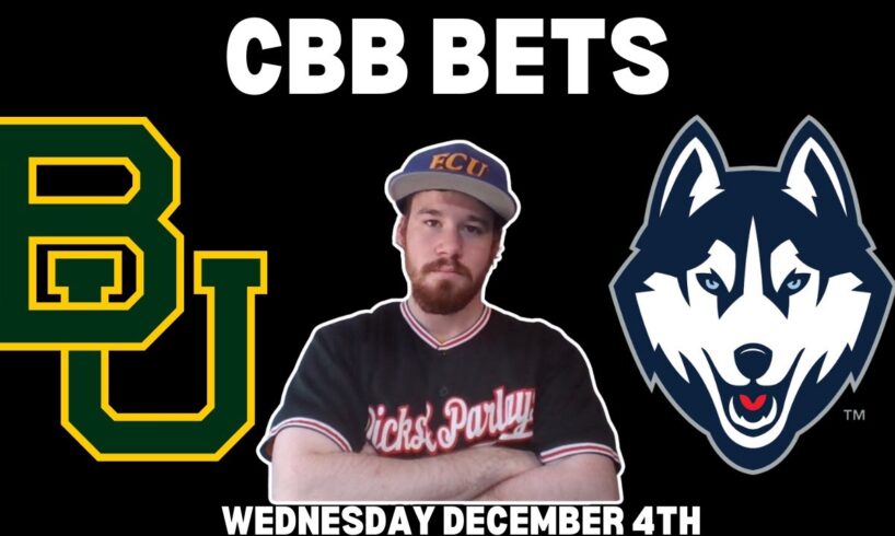 CBB Free Pick For December 4th, 2024 - Baylor at UConn | Earle Sports Bets